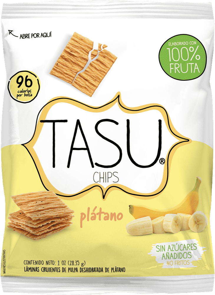 TASU Chips Plátano - Snacks 100% de Fruta Deshidratada